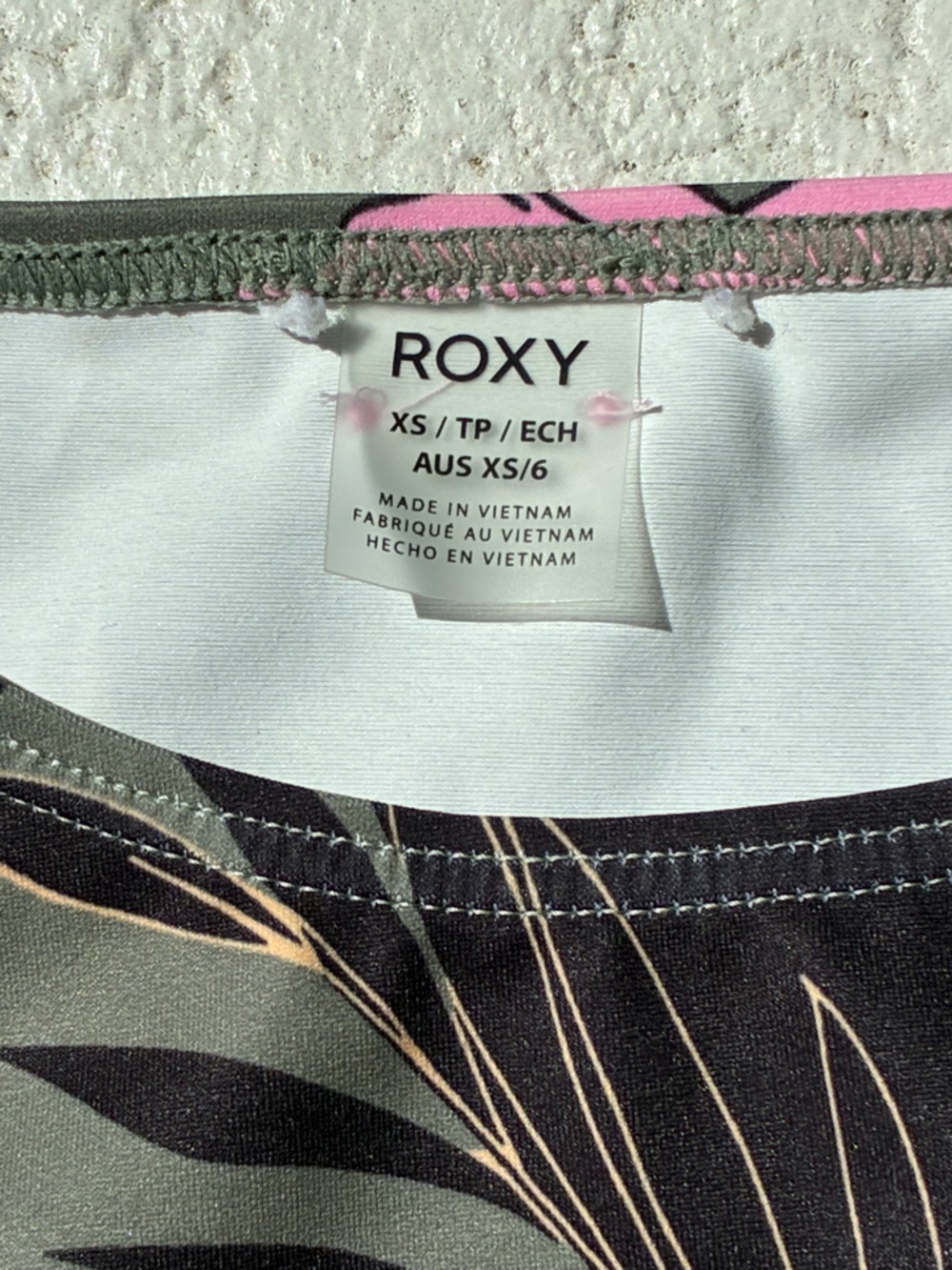 2-Piece Roxy Swim Suit with Long Sleeve Rash Guard Top, Bikini Bottoms - Picture 2 of 8